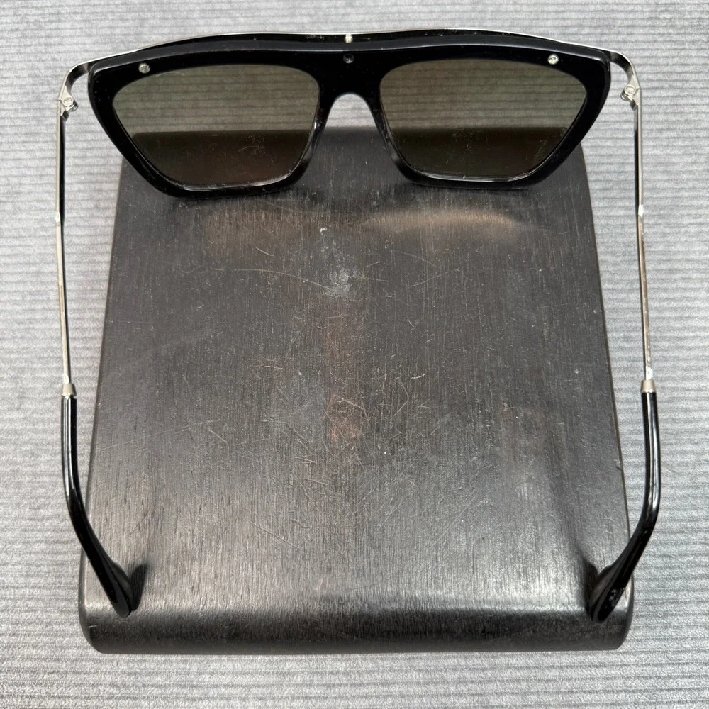 Victoria Beckham VBS94 C1 Y2k Sunglasses Black Silver Square Frame 56-15-140‎